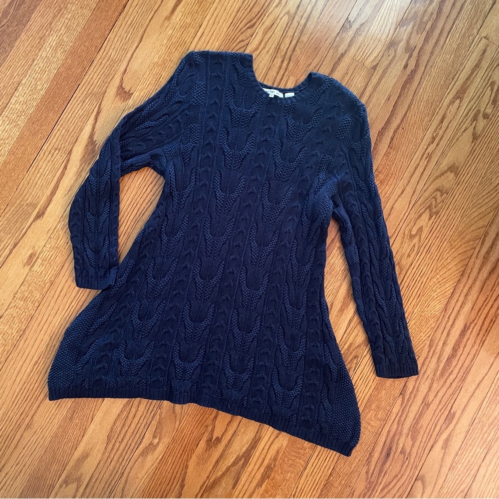 Asymmetric Cable Knit Sweater